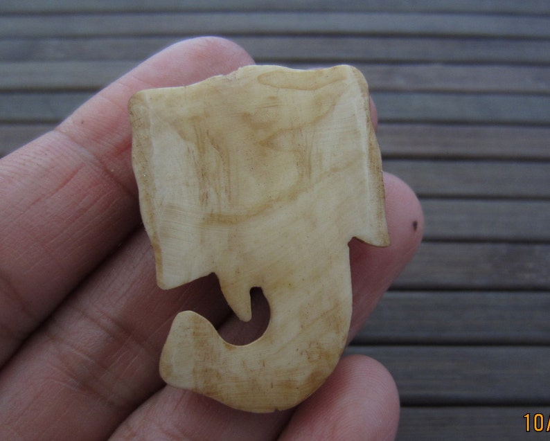 Carved Elephant Handmade Supplies Bone Carving Etsy