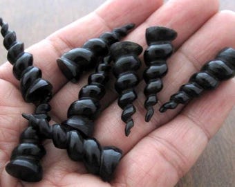 Mini-eenhoornhoorn, gesneden hoornspiraal, mythisch wezen, biologisch, benodigdheden voor het maken van sieraden S7762