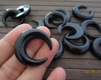 Beautiful 30mm Crescent Shape Cabochon, Flat back,Buffalo horn carving,  jewelry making supplies  S4514