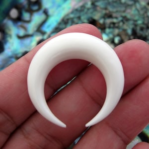 Beautiful  30 mm Double Horn Crescent, Buffalo bone carving,  NOT Drilled,S6571-8 mm thickness