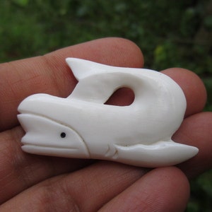 Gorgeous whale , Buffalo bone carving, Jewelry making supplies S6726