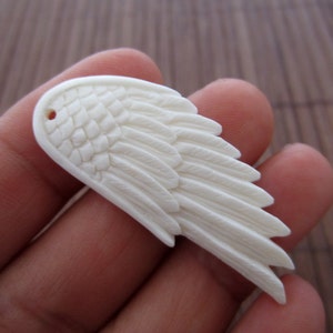 Fabulous Carved Angel Wing, Seraphim, Double Sided , Jewelry
