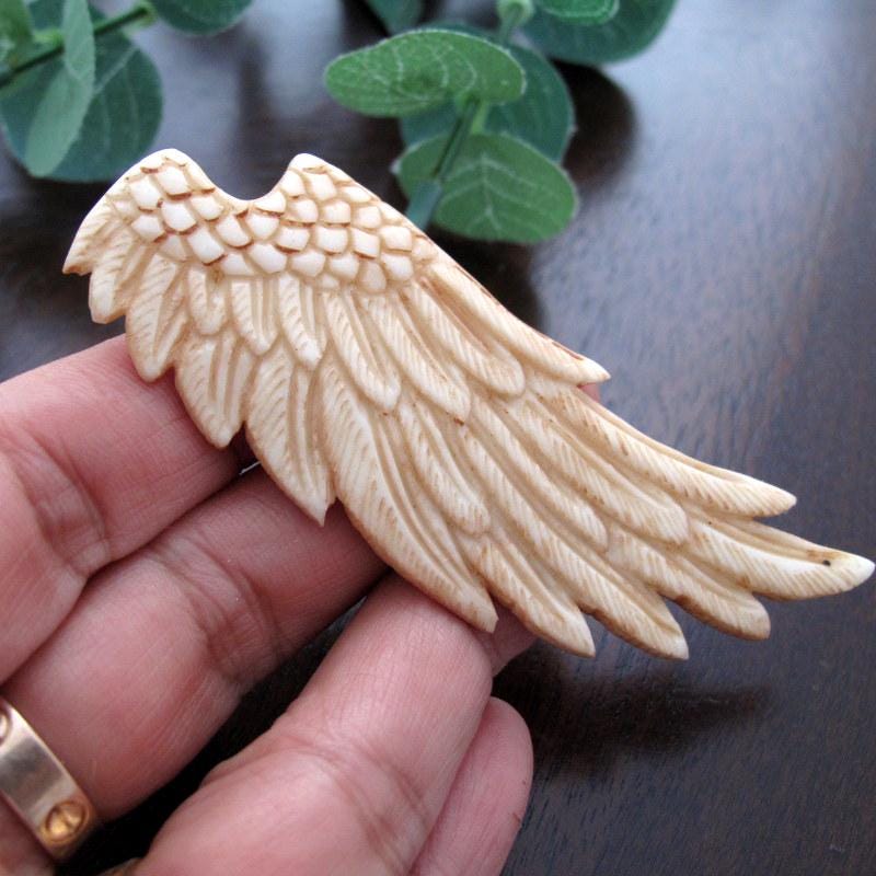 アンティーク調両面彫刻天使の羽、ジュエリー製作用品 S7416 - Etsy 日本