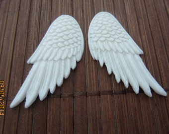 PAIR of Gorgeous Single-Sided Carved Wings , Not Drilled Unless Requested, Hand Carved  Buffalo Bone  S4215