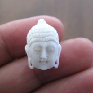 Mini Buddha Beads, Double Face, Top to Bottom Full Drill, Hand Carved OX Bone, Suitable for Earrings, Jewelry making supplies S7919