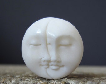 AAA Quality 20 mm  Two face Moon cabochon, Bone Carving, Embellishment, Cabochon for setting S2454