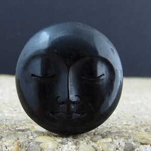 20 mm Gorgeous Moon Face Cabochon, Buffalo Horn Carving , Embellishment, flat back , Jewelry making Supplies S4912