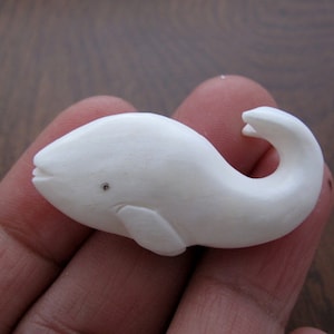 SALE Gorgeous whale , Buffalo bone carving, Jewelry making supplies S8341