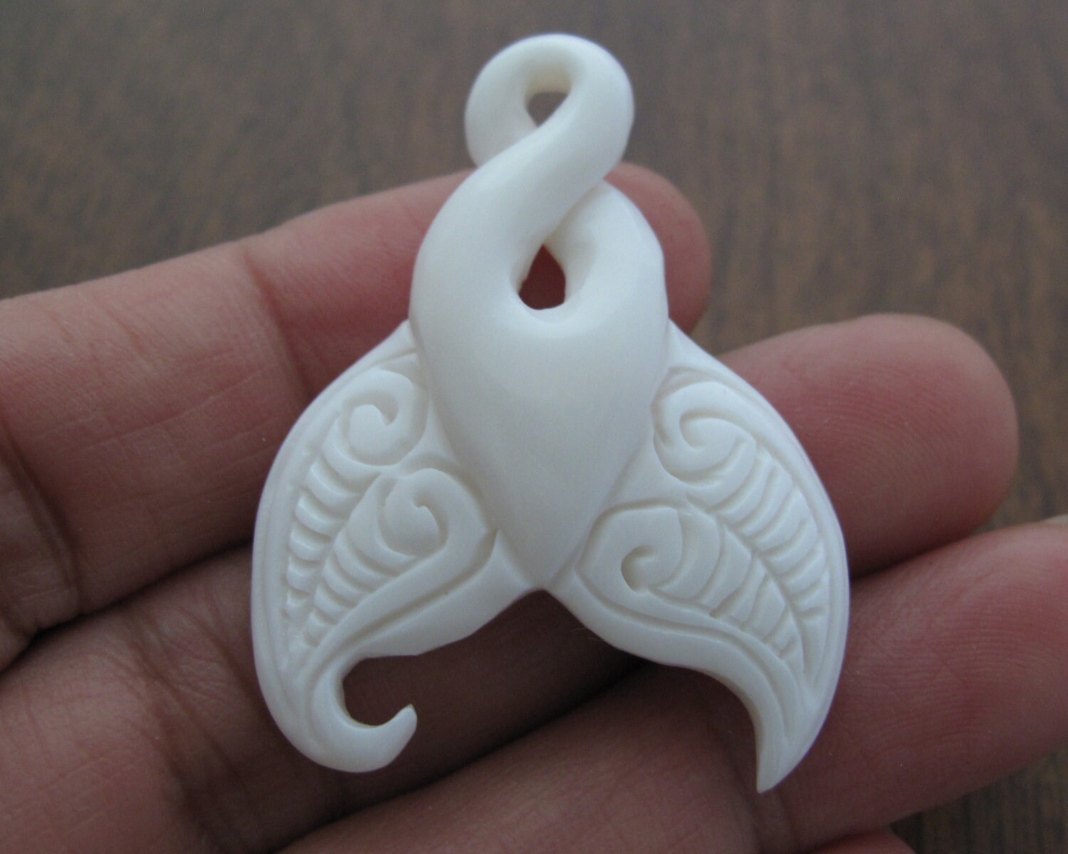 Beautiful detail  Fancy Whale tail , Carved buffalo Pendant,maori pendant,  Jewelry making supplies  S8841