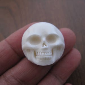 15mm Carved  Skull Cabochon ,  Flat back, Jewelry making Supplies  S8097-15