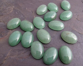 Two pieces  18mm x 12mm Green aventurine S8501