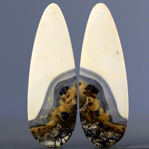 Pair Maligano Jasper Gemstone Cabochon Set S9654