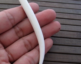 Long Carved Buffalo  Bone Tusk,  ~90 mm, Pendant, NOT  DRILLED, boho, Jewelry making supplies S6880-8 mm