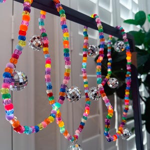Colorful Beaded DISCO Fairy Lights – Multi-Colored Garland ft. Disco Balls for Decorative Lighting