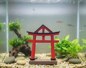 Decorazioni per cancelli Torii giapponesi | Santuario zen rosso per giardino | Statue per casa e ufficio di ispirazione asiatica | Accessori per acquario