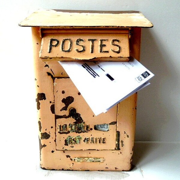 Antique French Mailbox .1910 .Original LA POSTE Mailbox .Industrial .Loft .