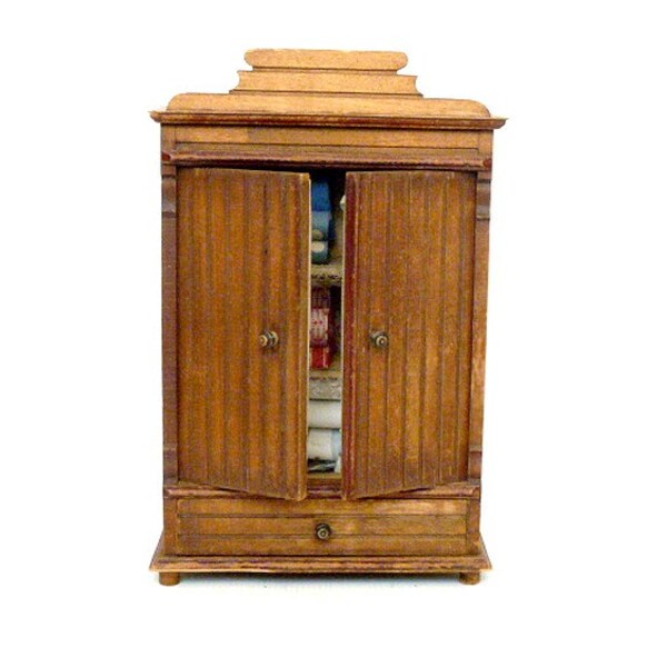 RESERVED FOR CARLA Vintage French miniature cupboard .Doll house. Doll house furniture.1940s.Antique Toy.