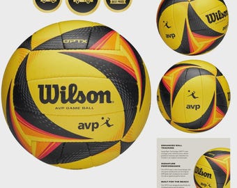Wilson OPTX AVP Official GB Beach Volleyball - Black/Yellow
