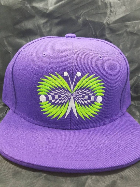Crop Butterfly Fitted Hat Crop Circle Made to Order Flat Bill 17 Hat Colors Sizes 7 Up to 8