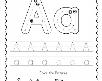 Alphabet Tracing Worksheets A-Z, Letter Writing Practice, Preschool Handwriting Workbook, Printable ABC Worksheets, Kindergarten PDF