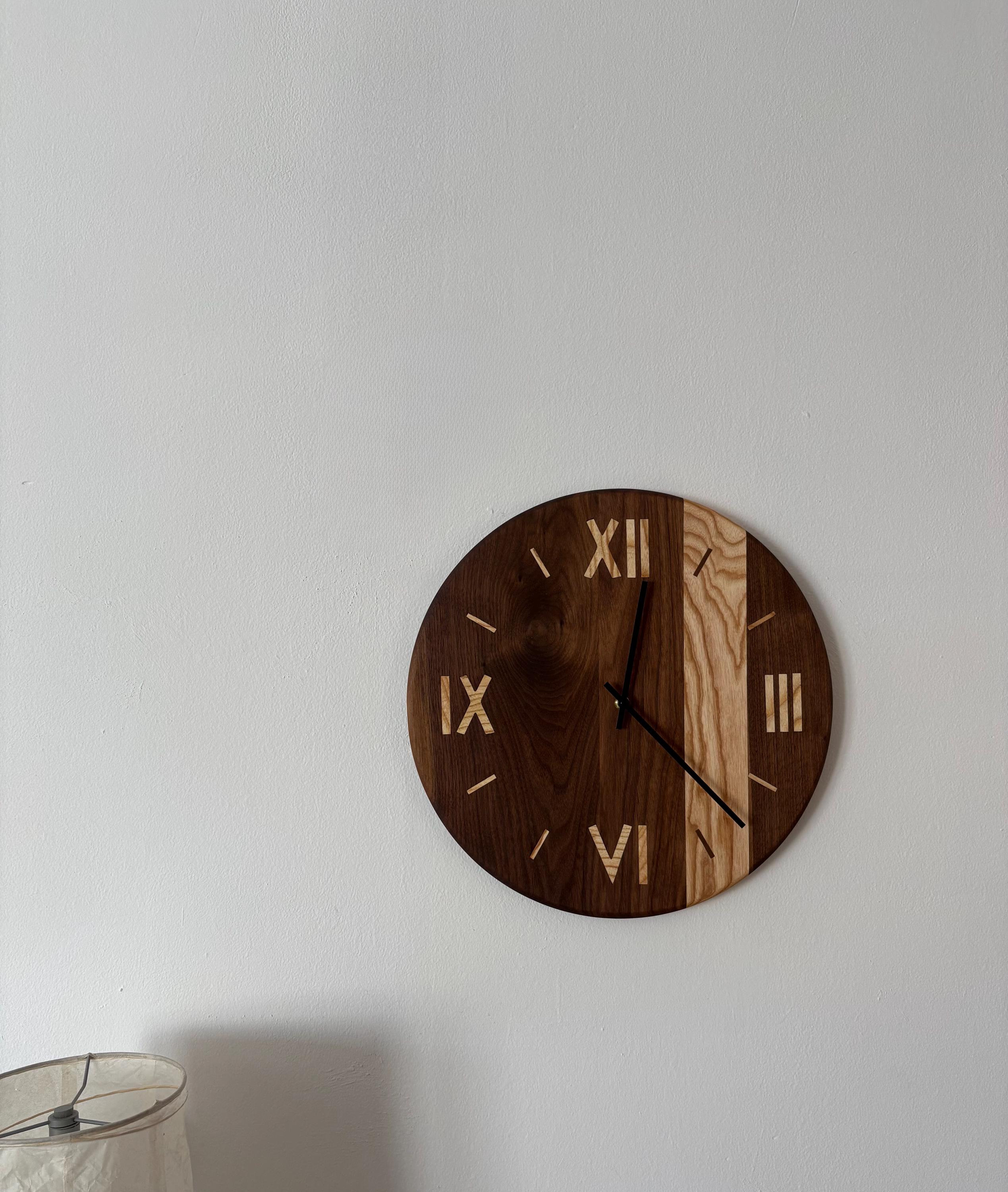 Handcrafted Solid Wood Wall Clock | Inlays and Minimal Design ...