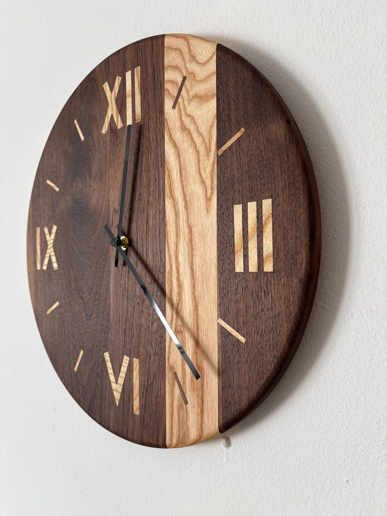 Handcrafted Solid Wood Wall Clock | Inlays and Minimal Design ...