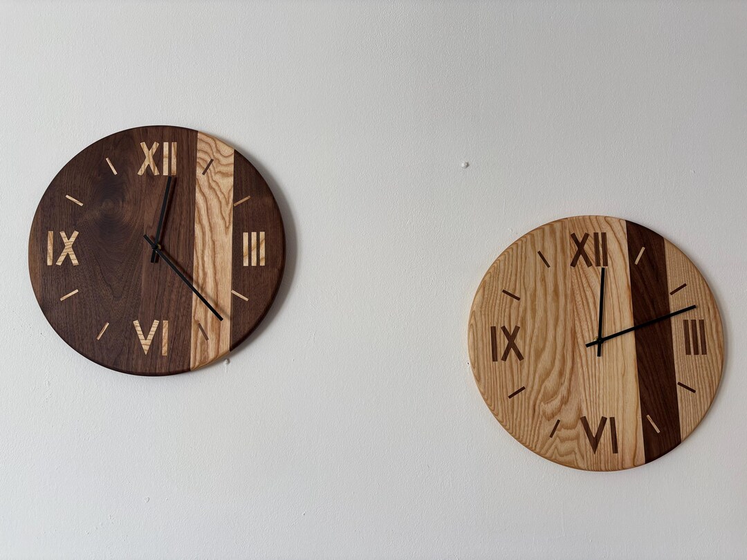 Handcrafted Solid Wood Wall Clock | Inlays and Minimal Design ...