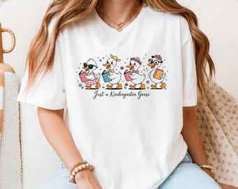 Just A Kindergarten Goose Shirt, Kindergarten Teacher Shirt, Back to School Tee, Cute Silly Goose T-shirt, First Day of School Student Top