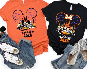 Mickey Friends Skeleton Shirt, Custom Disney Castle Halloween 2026 Spooky Costume Apparel