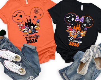 Mickey Friends Trick Or Treat Shirt, Custom Disney Castle Halloween 2026 Spooky Costume Apparel