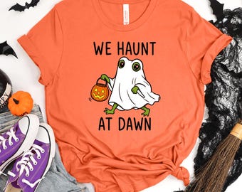 We Haunt At Dawn Frog Ghost Shirt, Cute Spooky Season Halloween Tee