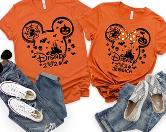 Custom 2026 Family Halloween Shirt, Matching Squad Spooky Disney Castle Mouse Ear Personalized Fall Apparel