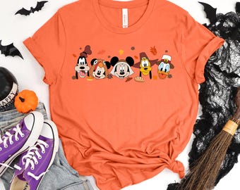 Disney Thanksgiving Shirt, Mickey Friends Turkey Pilgrim Tee, Friendsgiving Apparel Autumn Vacation Top