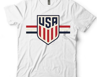 Minimalist USA Soccer Shirt, World Cup 2026 Fan Tee, US National Team Apparel, Retro American Soccer T-Shirt, Patriotic Match Day Top