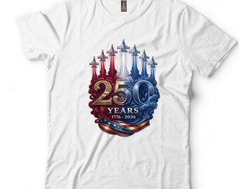 America 250 Shirt, USA 250th Anniversary T-Shirt, 2026 4th of July Tee, Semiquincentennial, Fighter Jet Patriotic Shirt, Independence Day