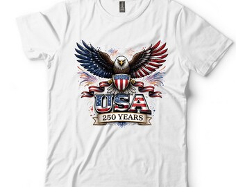 America 250 Shirt, USA 250th Anniversary Bald Eagle T-Shirt, 2026 4th of July Tee, Semiquincentennial, Patriotic Independence Day Shirt