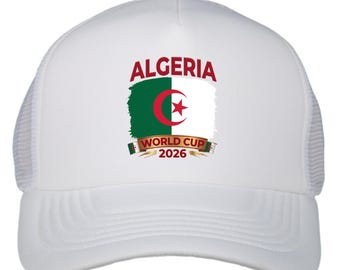 Algeria World Cup 2026 Trucker Hat, Algerian Flag Soccer Gift, Adjustable Mesh Headwear