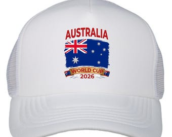 Australia World Cup 2026 Trucker Hat, Australian Flag Soccer Gift, Adjustable Mesh Headwear