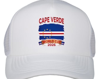 Cape Verde World Cup 2026 Trucker Hat, Cabo Verde Flag Soccer Gift, Mesh Cap