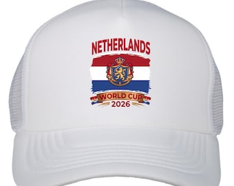 Netherlands World Cup 2026 Trucker Hat, Dutch Flag Soccer Gift, Adjustable Mesh Fan Cap