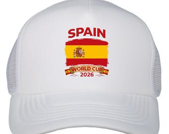 Spain World Cup 2026 Trucker Hat, Spanish Flag Soccer Gift, Adjustable Mesh Fan Cap