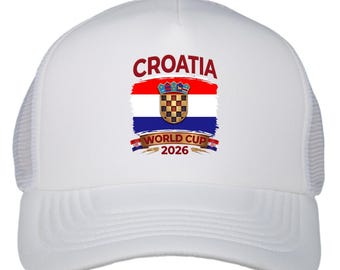 Croatia World Cup 2026 Trucker Hat, Croatian Flag Soccer Gift, Adjustable Mesh Fan Cap