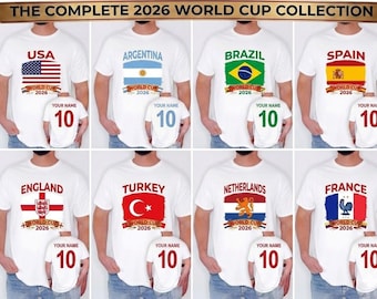 Custom 2026 World Cup Soccer Jersey – Personalized Name, Number Tee