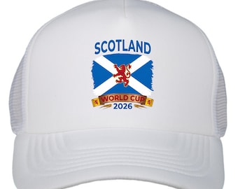 Scotland World Cup 2026 Trucker Hat, Scottish Flag Soccer Gift, Adjustable Mesh Fan Cap