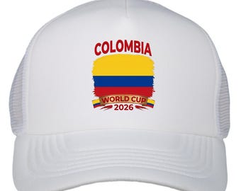 Colombia World Cup 2026 Trucker Hat, Colombian Flag Soccer Gift, Adjustable Mesh Fan Cap