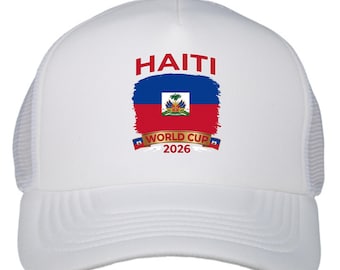 Haiti World Cup 2026 Trucker Hat, Haitian Flag Soccer Gift, Adjustable Mesh Fan Cap