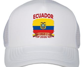 Ecuador World Cup 2026 Trucker Hat, Ecuadorian Flag Soccer Gift, Adjustable Mesh Fan Cap