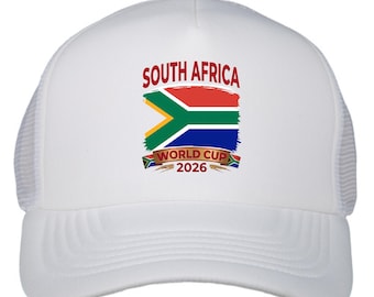 South Africa World Cup 2026 Trucker Hat, SA Flag Soccer Gift, Adjustable Fan Cap