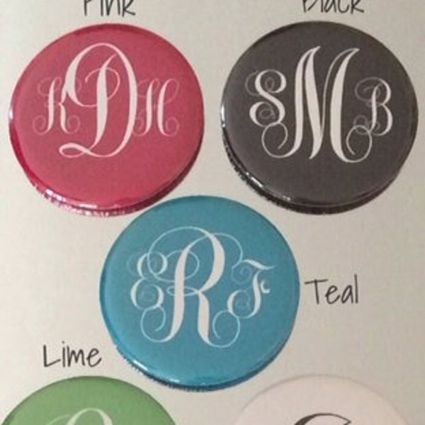 Monogrammed Pocket Mirrors for Bridesmaids, Wedding Party Gift, Monogrammed gifts, Initial Purse mirrors, Bridesmaid gift,