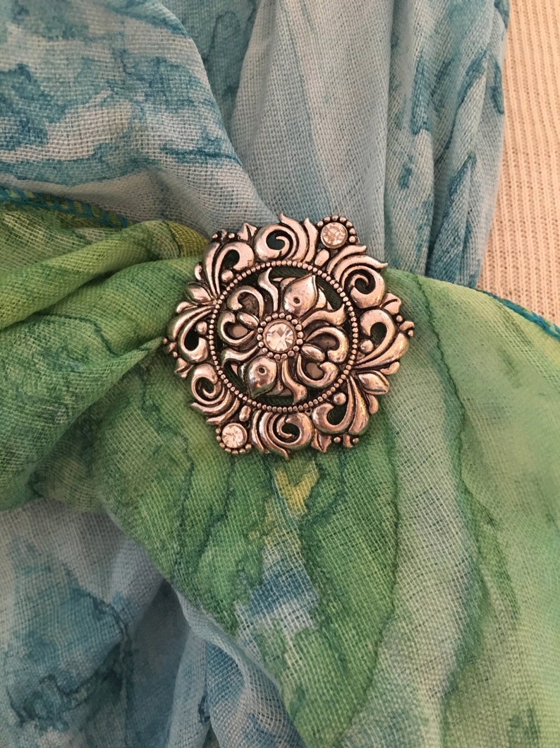 Silver Brooch Scarf Pin for Scarves Blouses Dresses Etsy